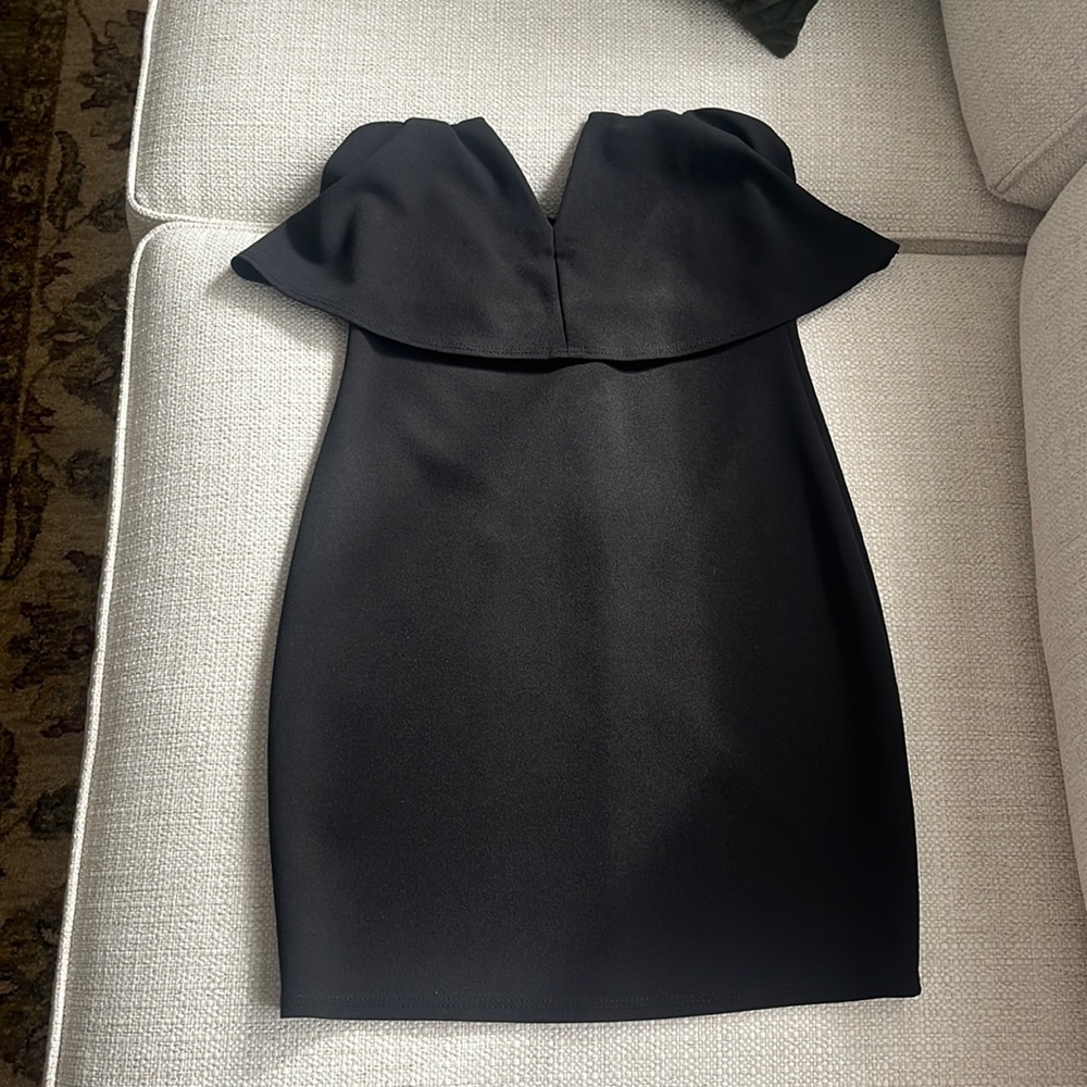 Strapless Blue Blush black dress, size small